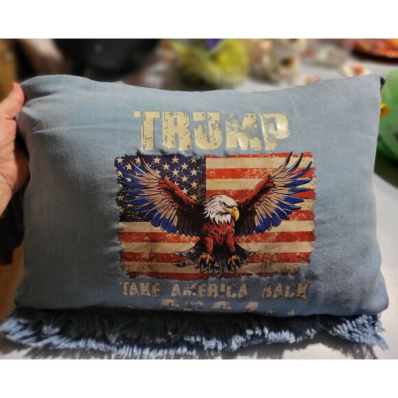 Homemade  President Trump pillow repurposed upcycled - Picture 1 of 6